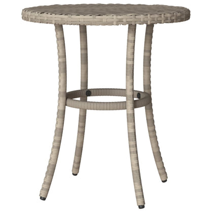 3-tlg. Bistro-Set mit Kissen Hellgrau Poly Rattan