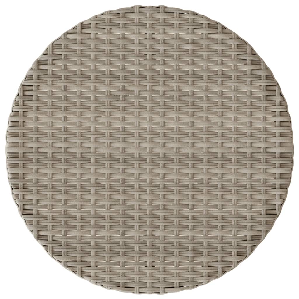 3-tlg. Bistro-Set mit Kissen Hellgrau Poly Rattan