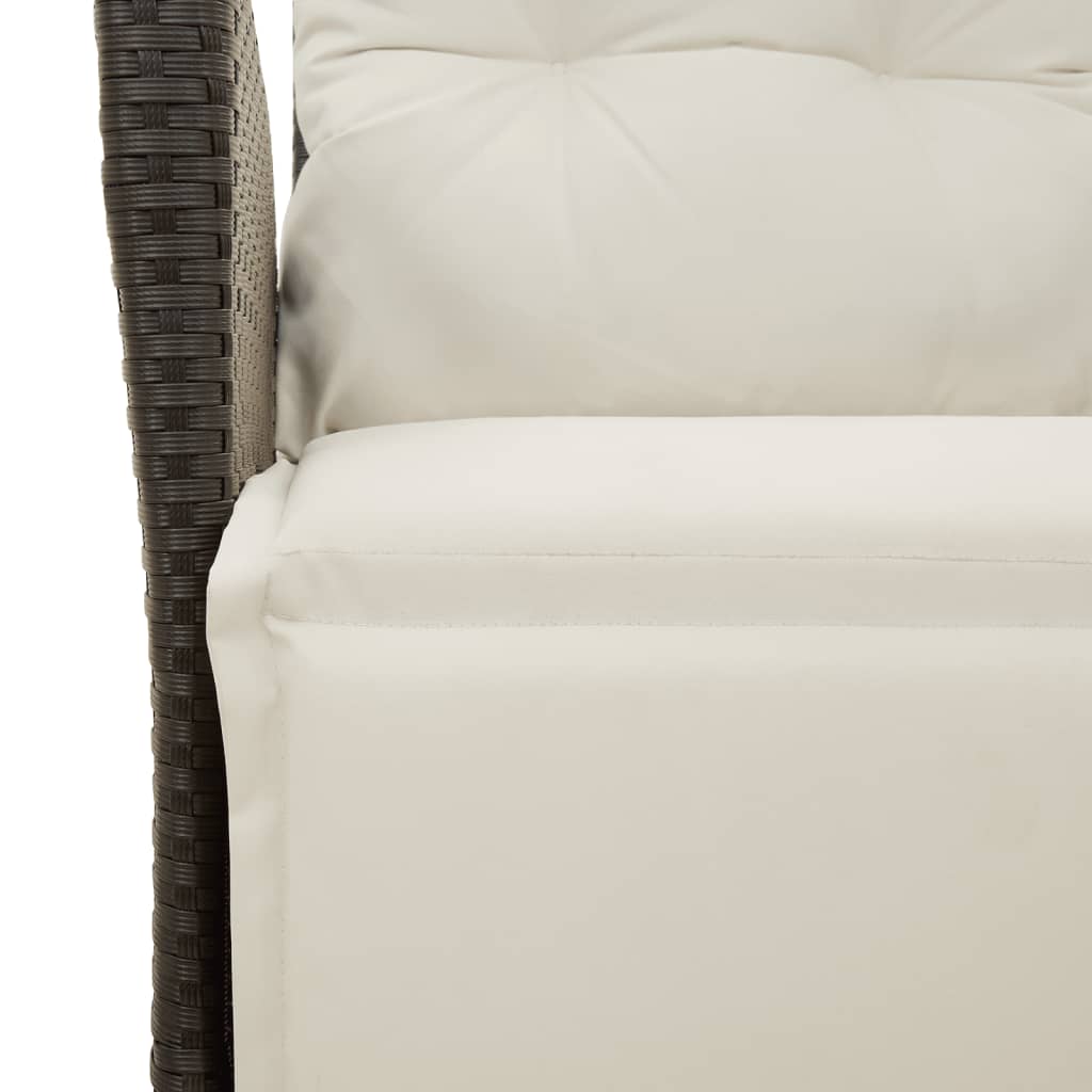 3-tlg. Bistro-Set mit Kissen Schwarz Poly Rattan