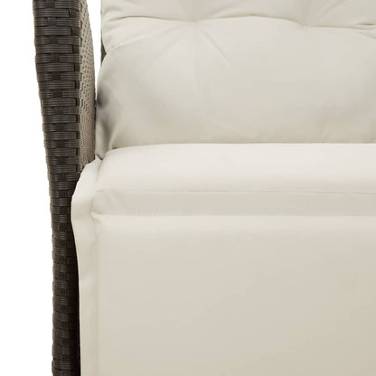 3-tlg. Bistro-Set mit Kissen Schwarz Poly Rattan