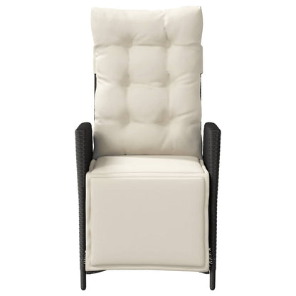 3-tlg. Bistro-Set mit Kissen Schwarz Poly Rattan