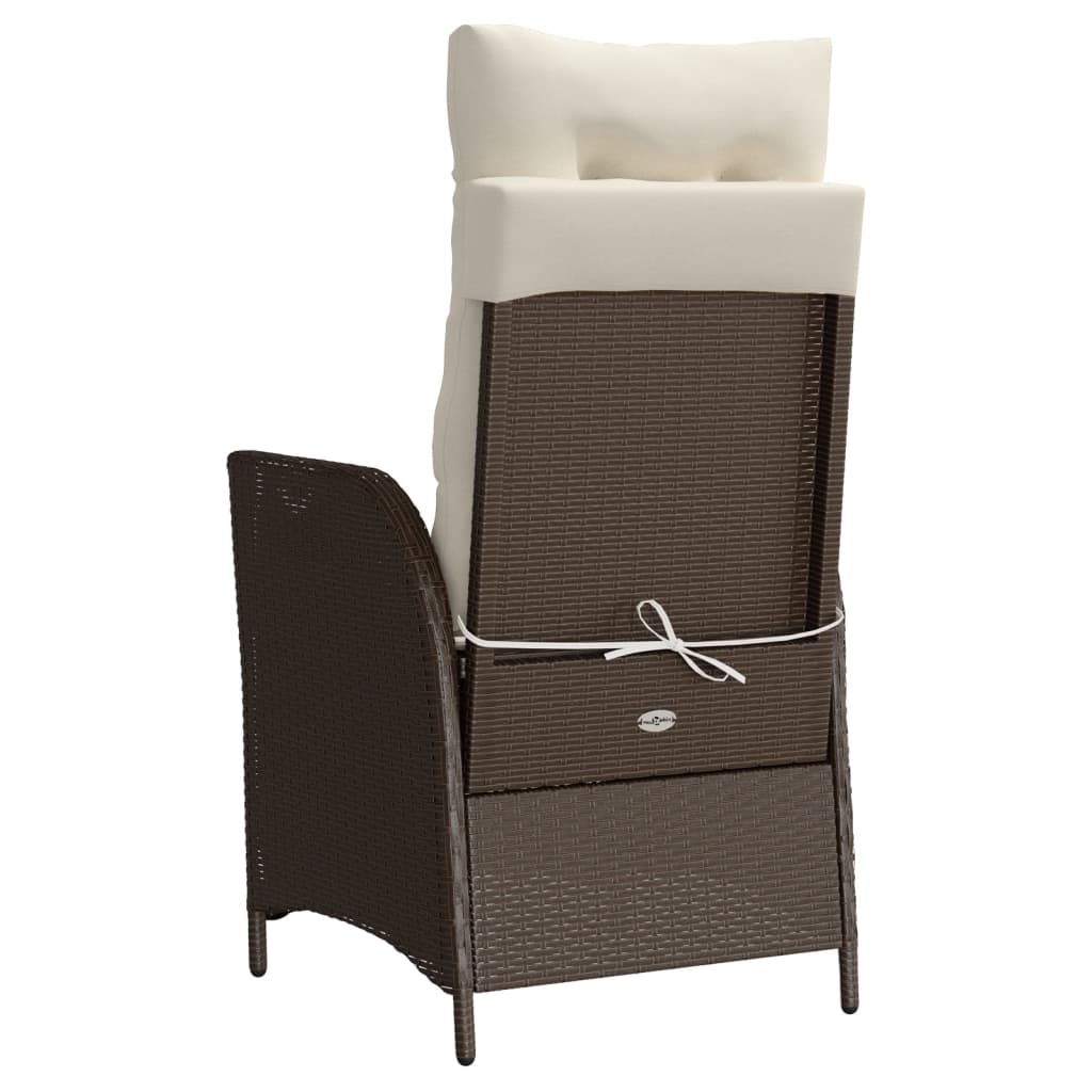 3-tlg. Bistro-Set mit Kissen Braun Poly Rattan