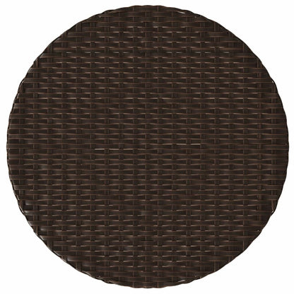 3-tlg. Bistro-Set mit Kissen Braun Poly Rattan