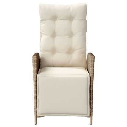 3-tlg. Bistro-Set mit Kissen Beige Poly Rattan