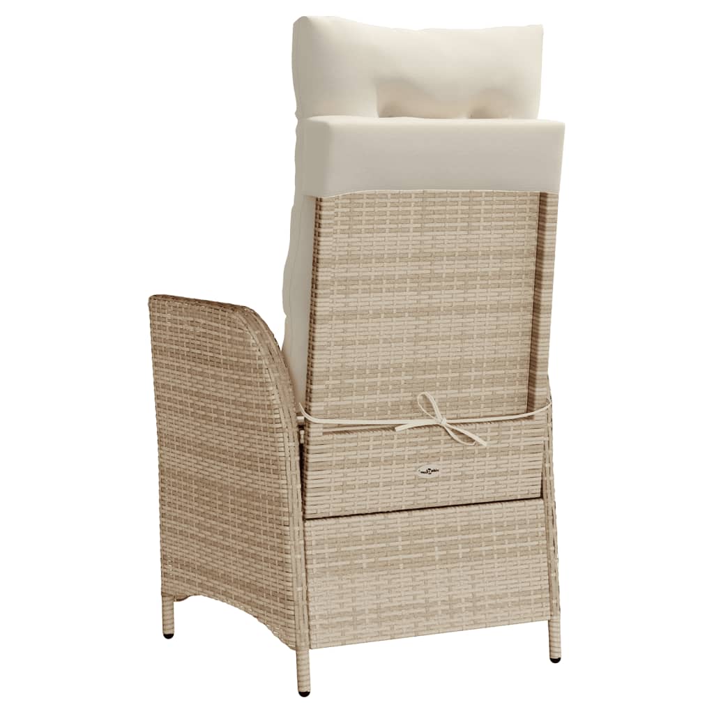 3-tlg. Bistro-Set mit Kissen Beige Poly Rattan