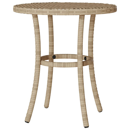 3-tlg. Bistro-Set mit Kissen Beige Poly Rattan
