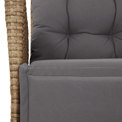 3-tlg. Bistro-Set mit Kissen Beigemischung Poly Rattan