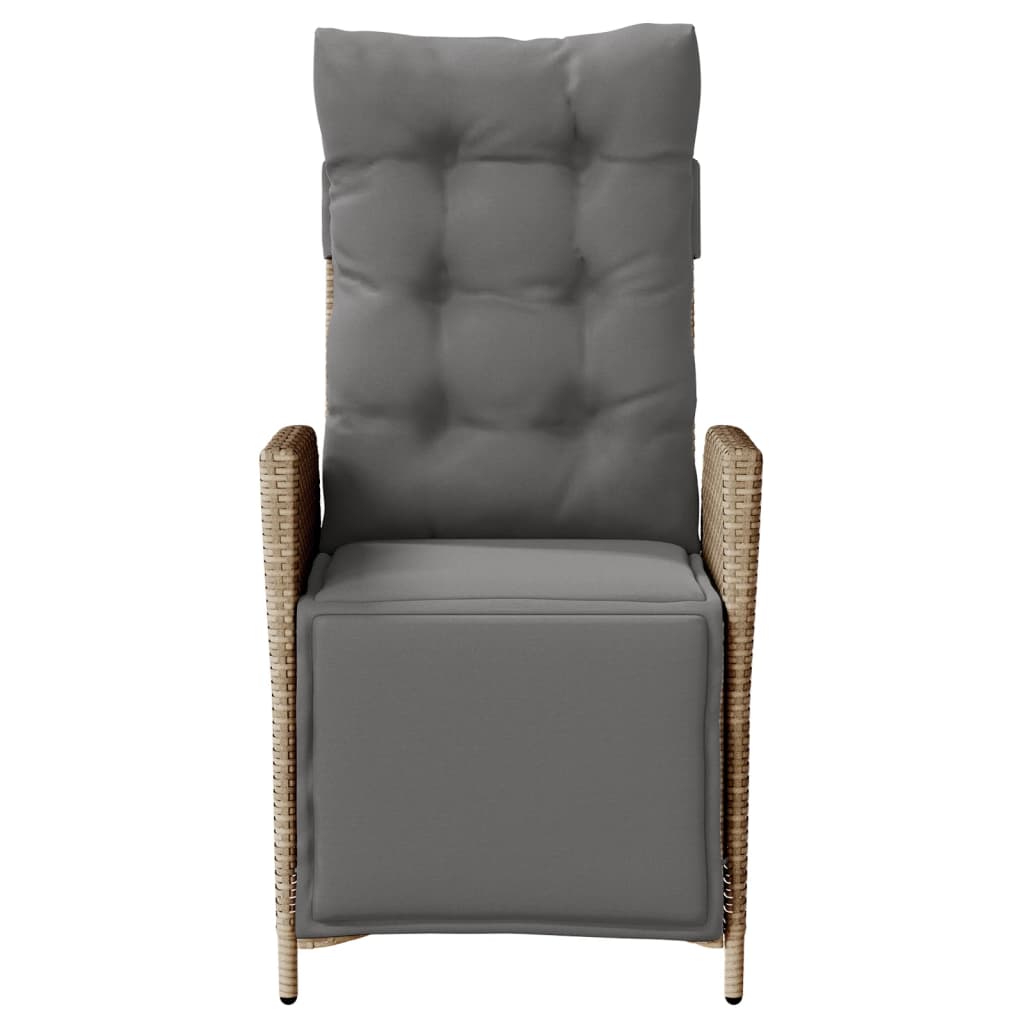 3-tlg. Bistro-Set mit Kissen Beigemischung Poly Rattan