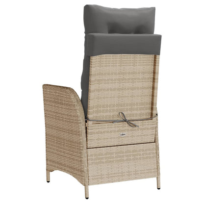 3-tlg. Bistro-Set mit Kissen Beigemischung Poly Rattan