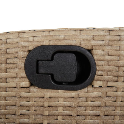 3-tlg. Bistro-Set mit Kissen Beigemischung Poly Rattan