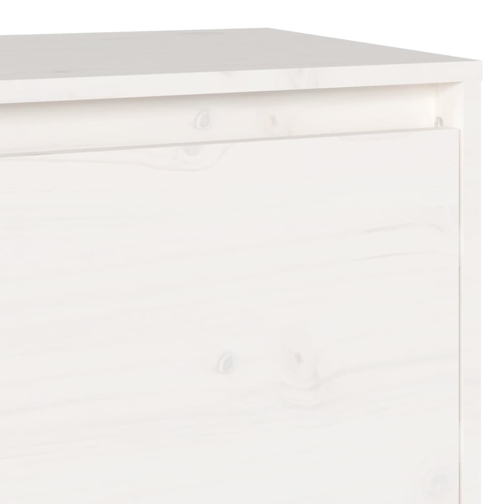 Meuble TV blanc 140x35x40 cm en bois de pin massif