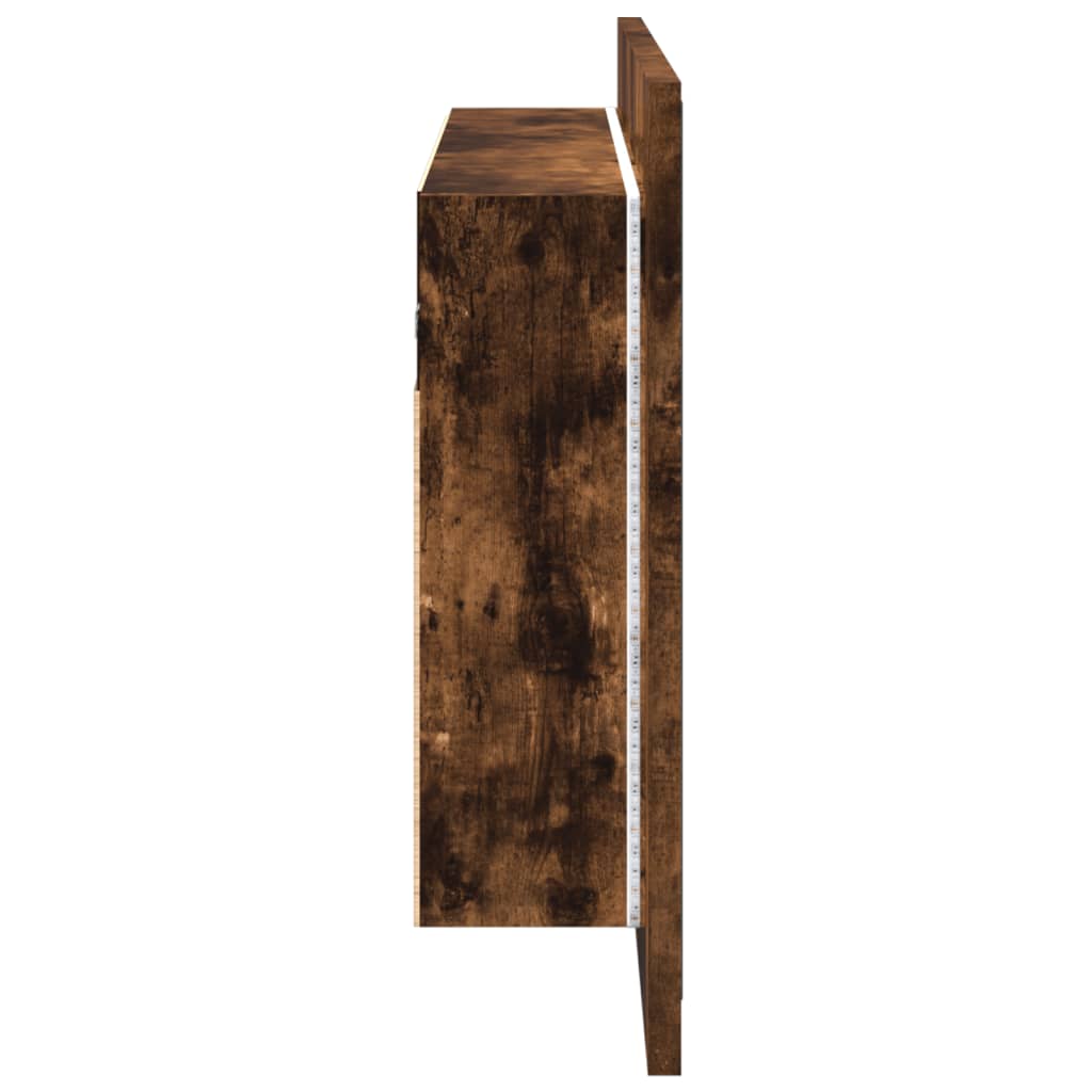 LED mirror cabinet smoked oak 80x12x45 cm acrylic