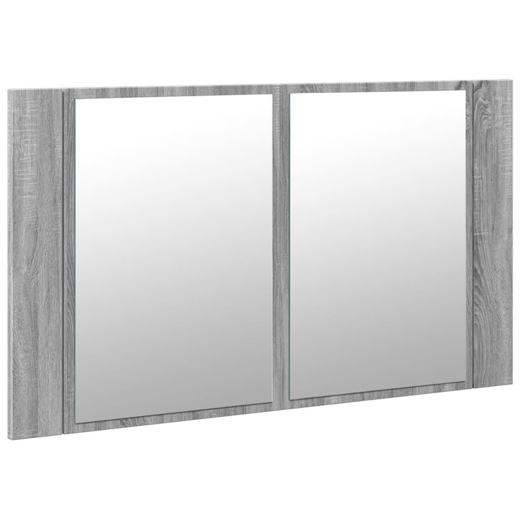 LED mirror cabinet gray Sonoma 80x12x45 cm acrylic