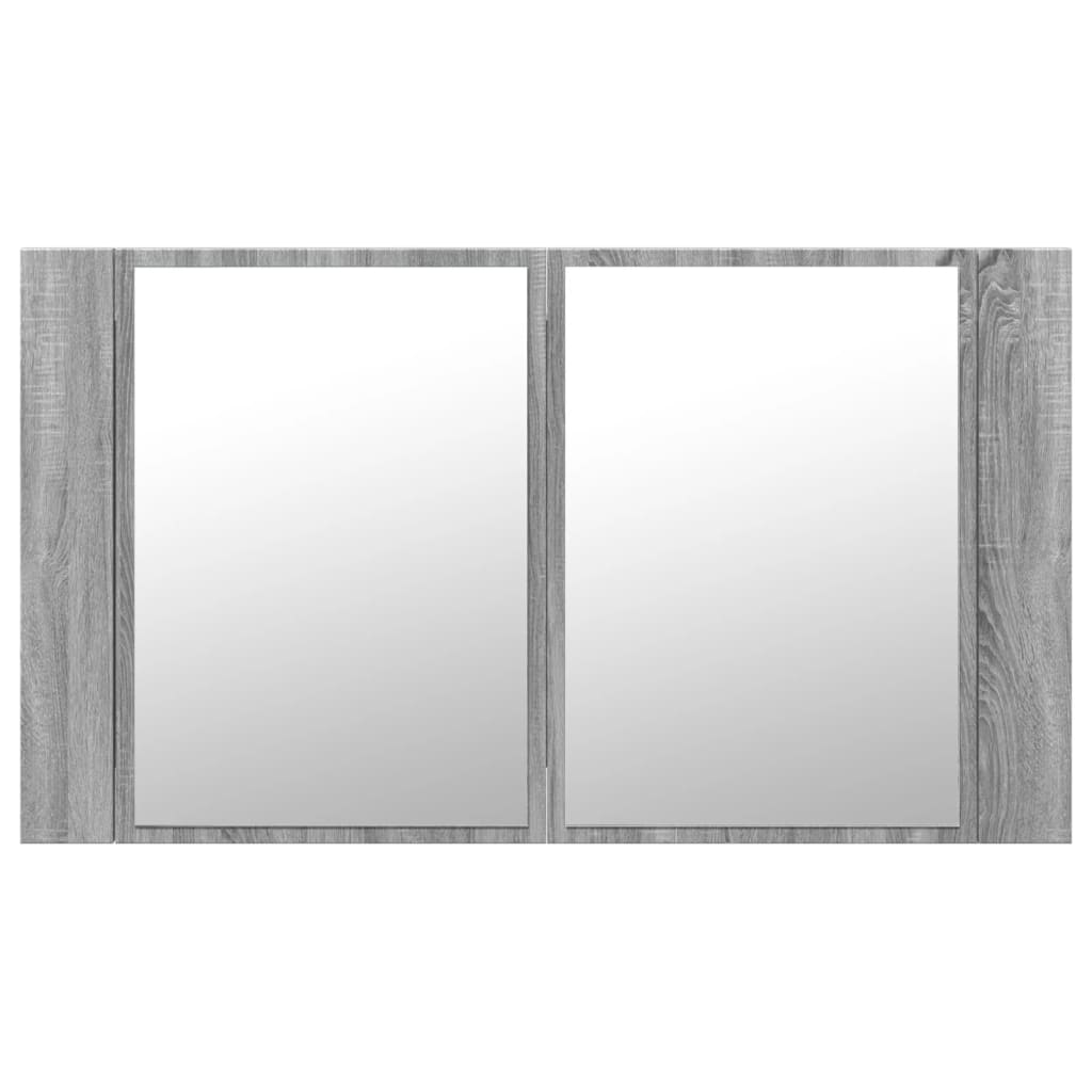 LED mirror cabinet gray Sonoma 80x12x45 cm acrylic