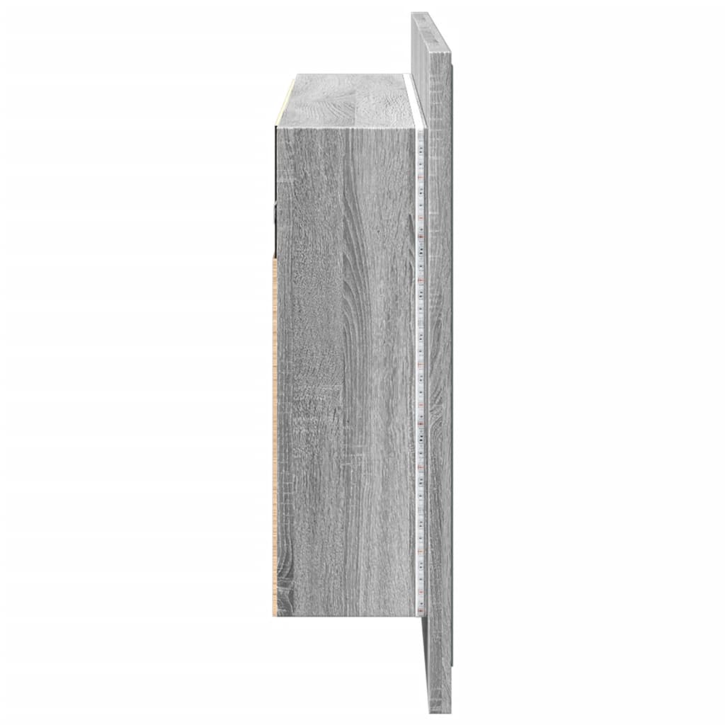 LED mirror cabinet gray Sonoma 80x12x45 cm acrylic