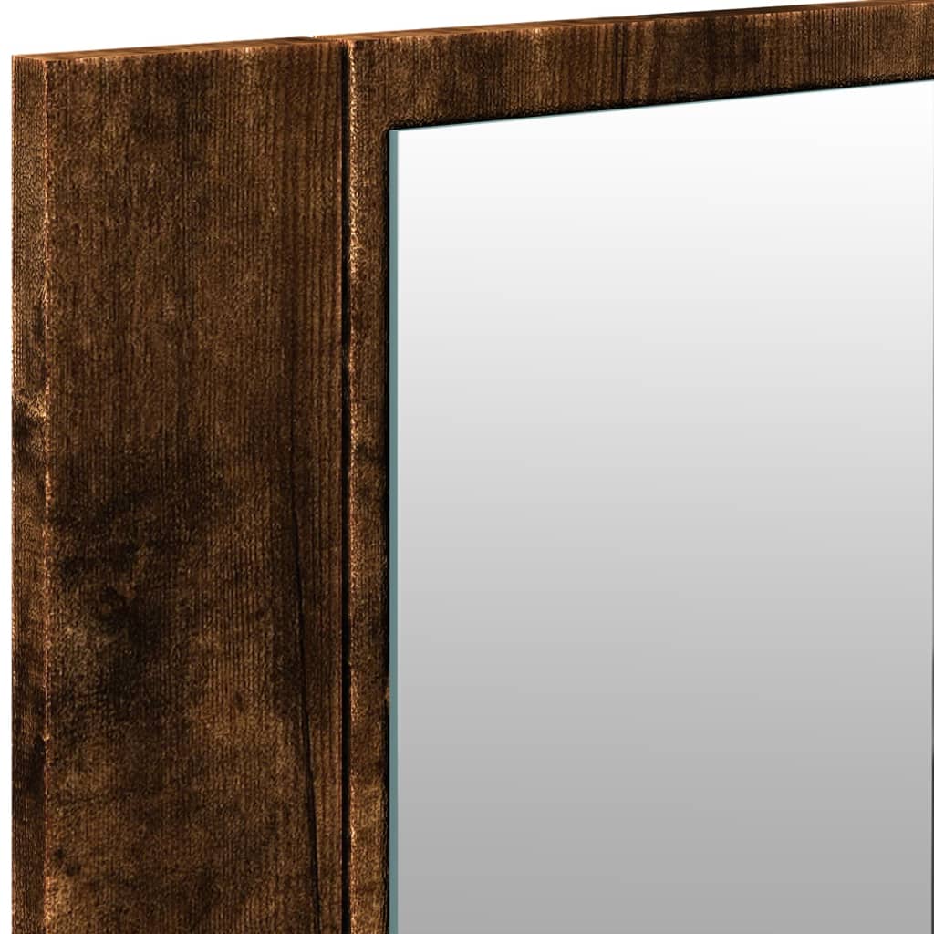 LED mirror cabinet smoked oak 100x12x45 cm