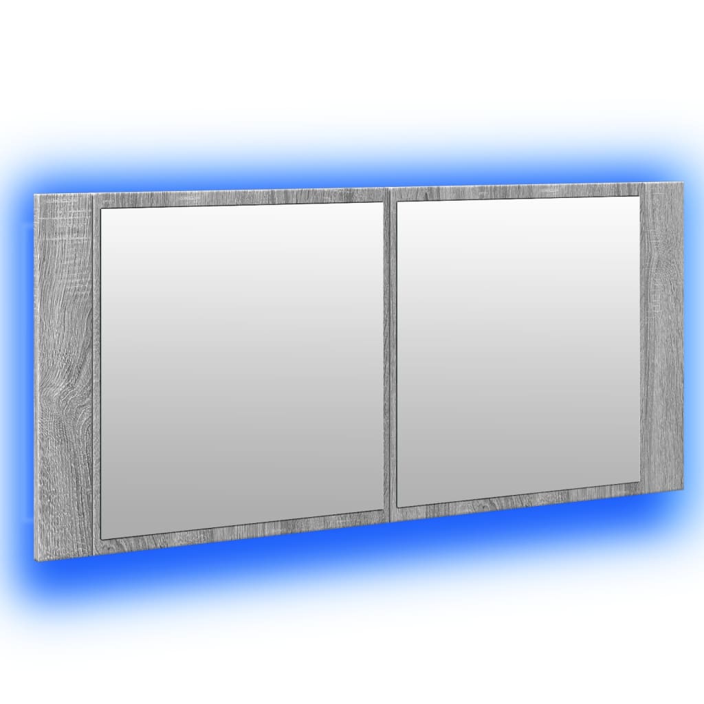 LED mirror cabinet gray Sonoma 100x12x45 cm