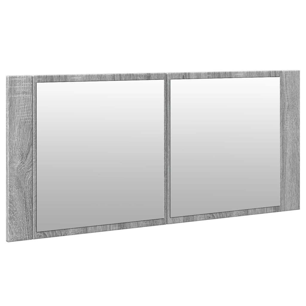 LED mirror cabinet gray Sonoma 100x12x45 cm
