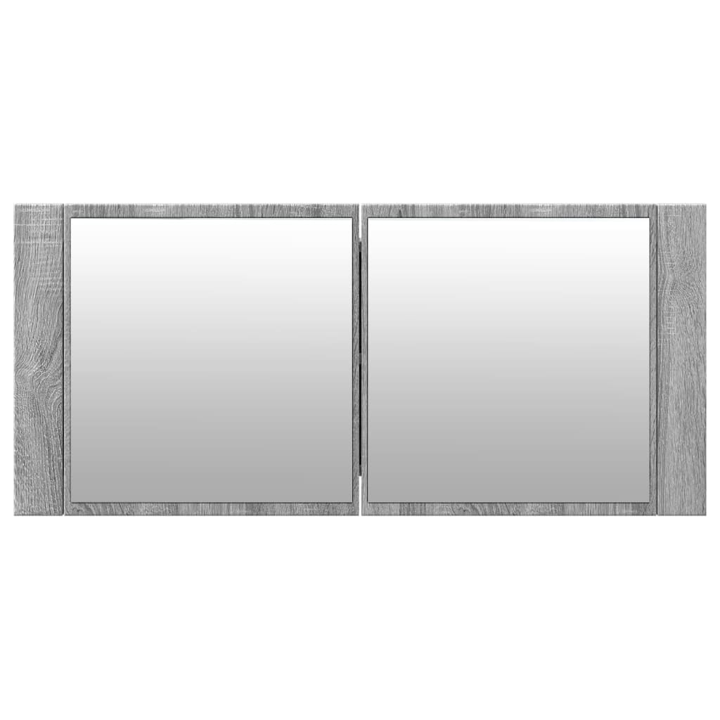 LED mirror cabinet gray Sonoma 100x12x45 cm
