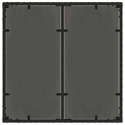 Gartentisch mit Glasplatte Schwarz 90x90x75 cm Poly Rattan