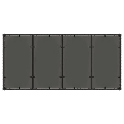 Gartentisch mit Glasplatte Schwarz 190x90x75 cm Poly Rattan