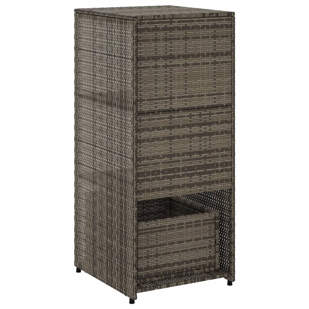 Gartenschrank Grau 50x55x115 cm Poly Rattan