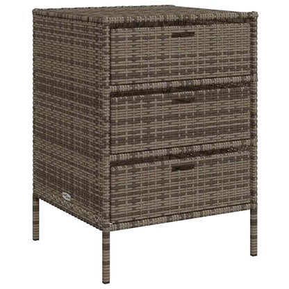 Gartenschrank Grau 55x59x80 cm Poly Rattan