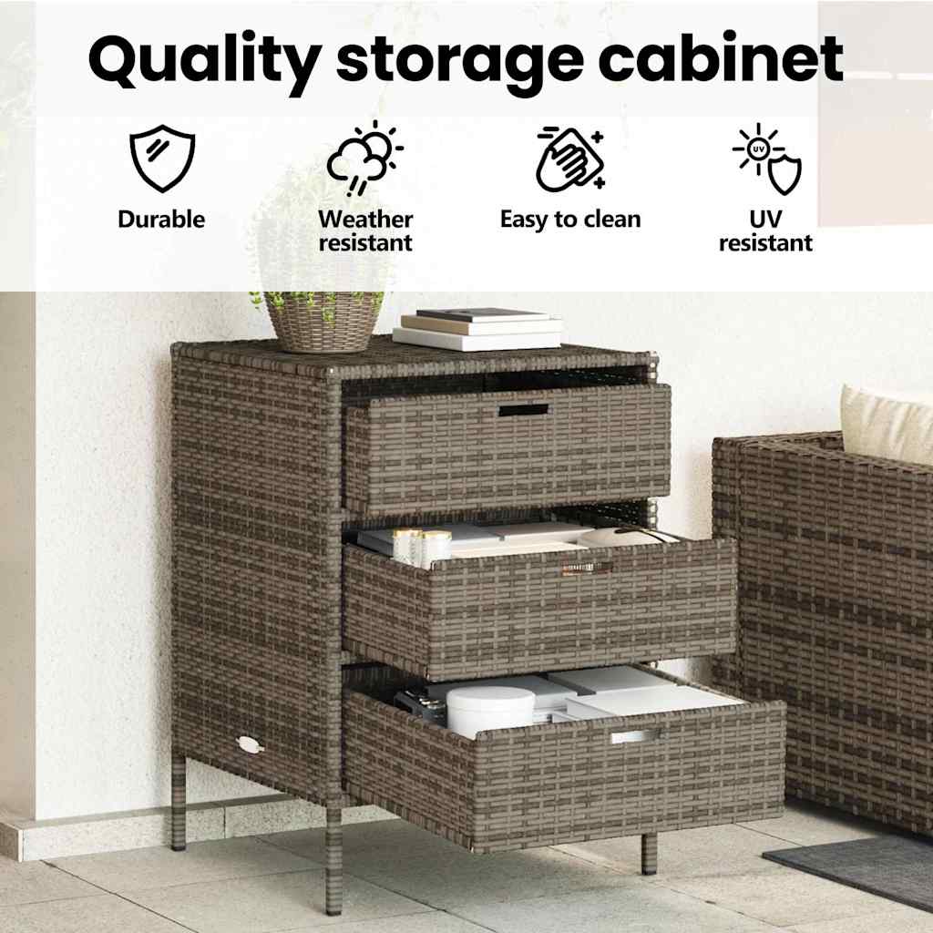 Gartenschrank Grau 55x59x80 cm Poly Rattan