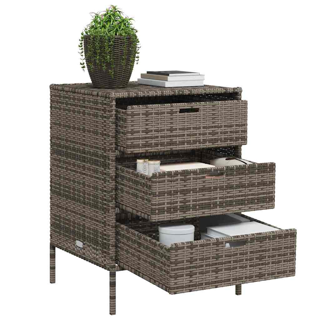 Gartenschrank Grau 55x59x80 cm Poly Rattan