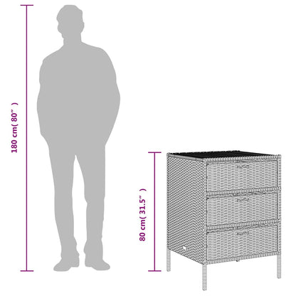 Gartenschrank Grau 55x59x80 cm Poly Rattan