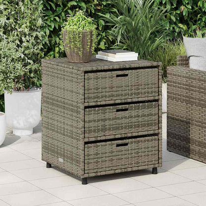 Gartenschrank Grau 55x59x69 cm Poly Rattan