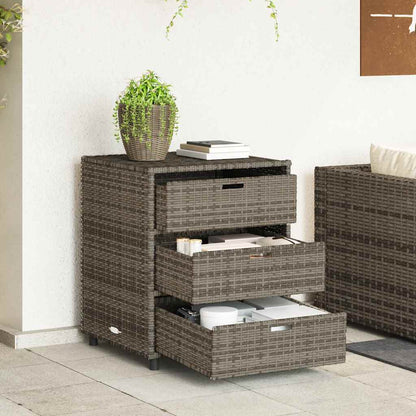 Gartenschrank Grau 55x59x69 cm Poly Rattan
