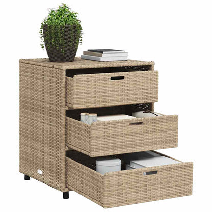 Gartenschrank Beige 55x59x69 cm Poly Rattan