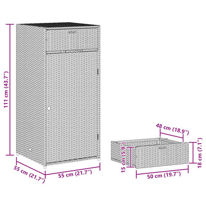 Gartenschrank Braun 55x55x111 cm Poly Rattan