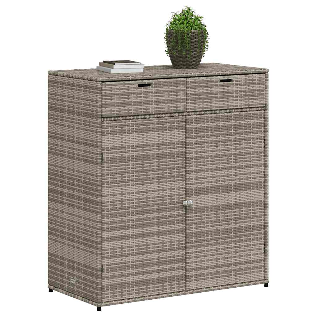 Gartenschrank Grau 105x55x113 cm Poly Rattan