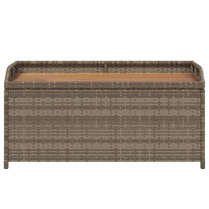 Bank mit Stauraum Grau 100x50x52 cm Poly Rattan Akazienholz