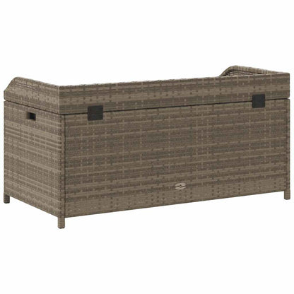 Bank mit Stauraum Grau 100x50x52 cm Poly Rattan Akazienholz