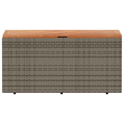 Gartentruhe Grau 110x50x54 cm Poly Rattan Akazienholz