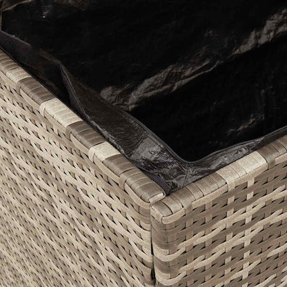 Gartentruhe Grau 110x50x54 cm Poly Rattan Akazienholz