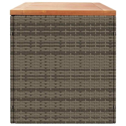 Gartentruhe Grau 220x50x54 cm Poly Rattan Akazienholz