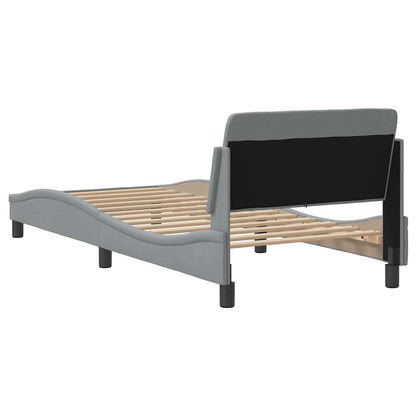 Bettgestell "Dover" Hellgrau 80x200 cm Stoff