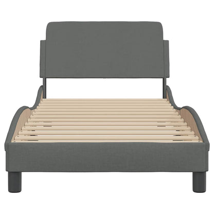 Bettgestell "Dover" Dunkelgrau 80x200 cm Stoff
