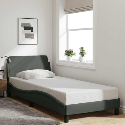 Bettgestell "Dover" Dunkelgrau 80x200 cm Stoff