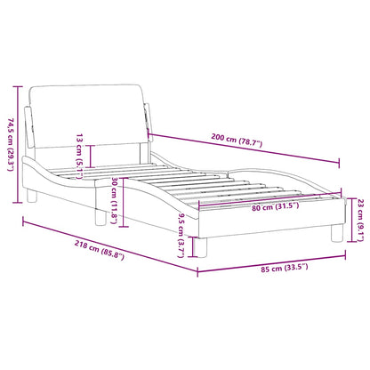 Bettgestell mit Kopfteil "Dover" Schwarz 80x200 cm Stoff