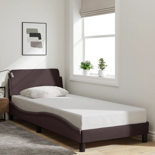 Bettgestell "Dover" Dunkelbraun 80x200 cm Stoff