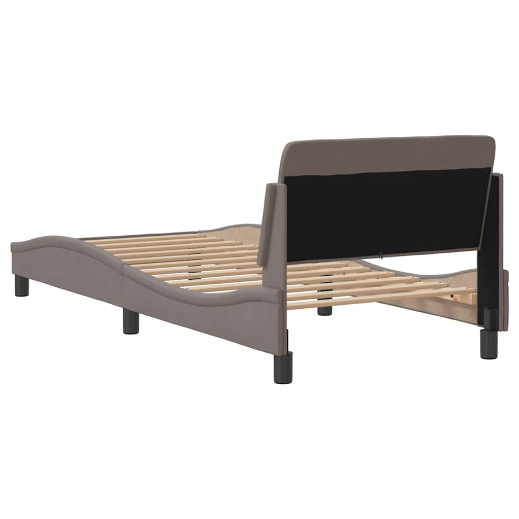 Bettgestell mit Kopfteil "Dover" Taupe 80x200 cm Stoff