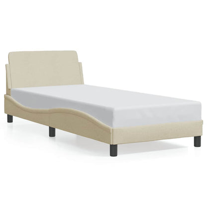 Bettgestell mit Kopfteil "Dover" Creme 80x200 cm Stoff