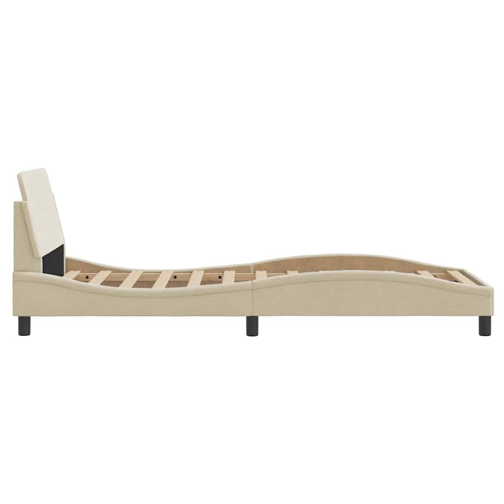 Bettgestell mit Kopfteil "Dover" Creme 80x200 cm Stoff