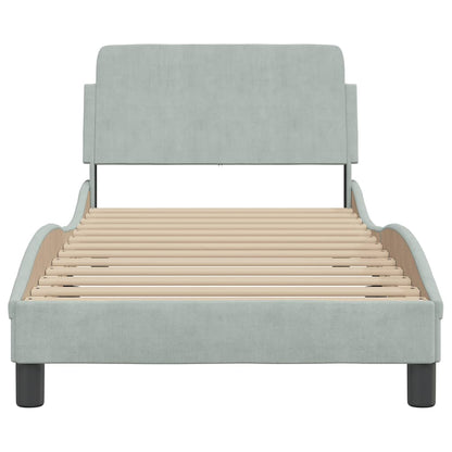 Bettgestell "Dover" Hellgrau 80x200 cm Samt