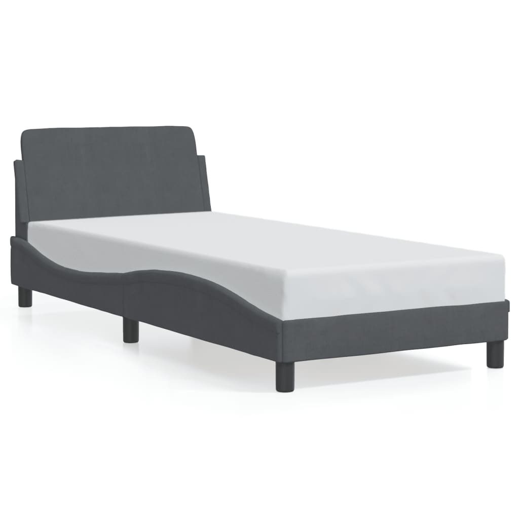 Bettgestell "Dover" Dunkelgrau 80x200 cm Samt